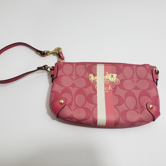 Coach Handbags - Coach Wristlet Pink with Strap